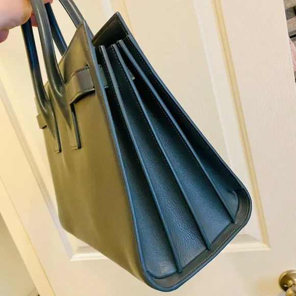 EUC YSL Saint Laurent Sac de Jour Blue/Gray Leather Bag - Picture 10 of 17